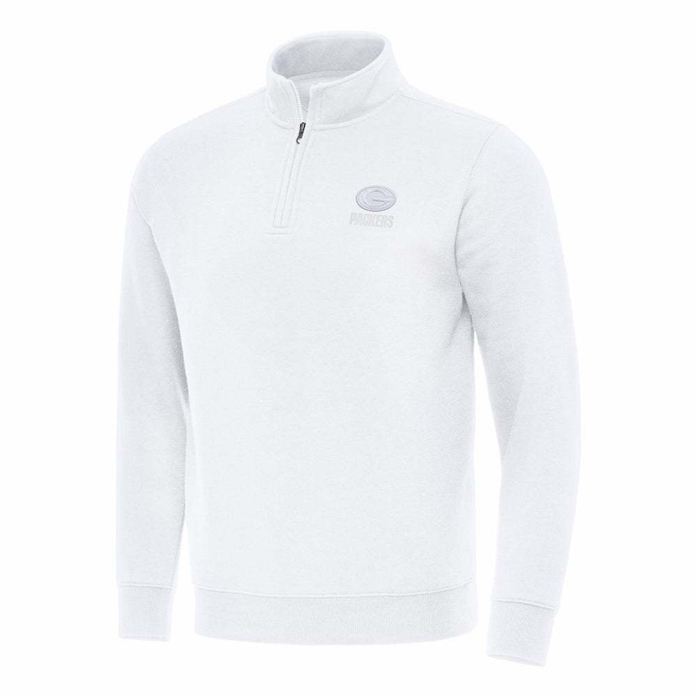 Green Bay Packers Antigua Victory Quarter-Zip Top White