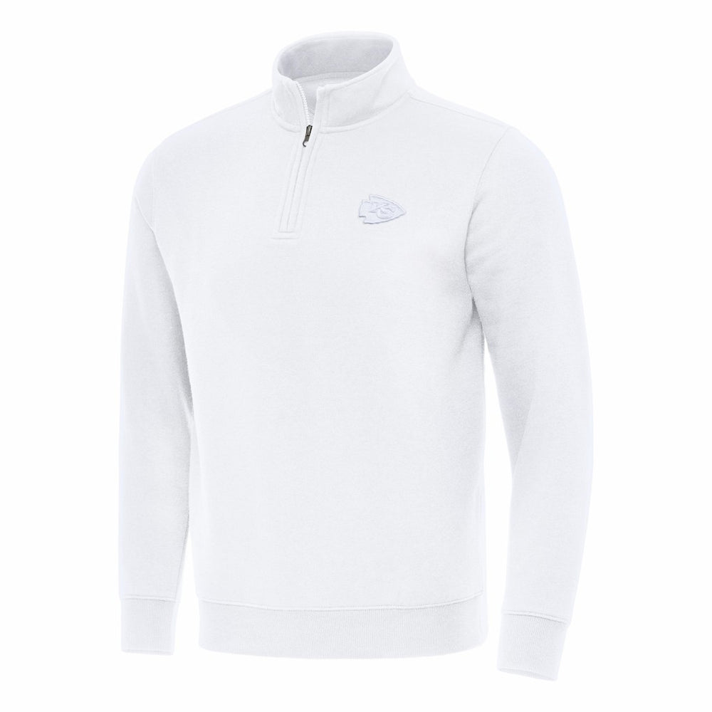 Kansas City Chiefs Antigua Victory Quarter-Zip Top White