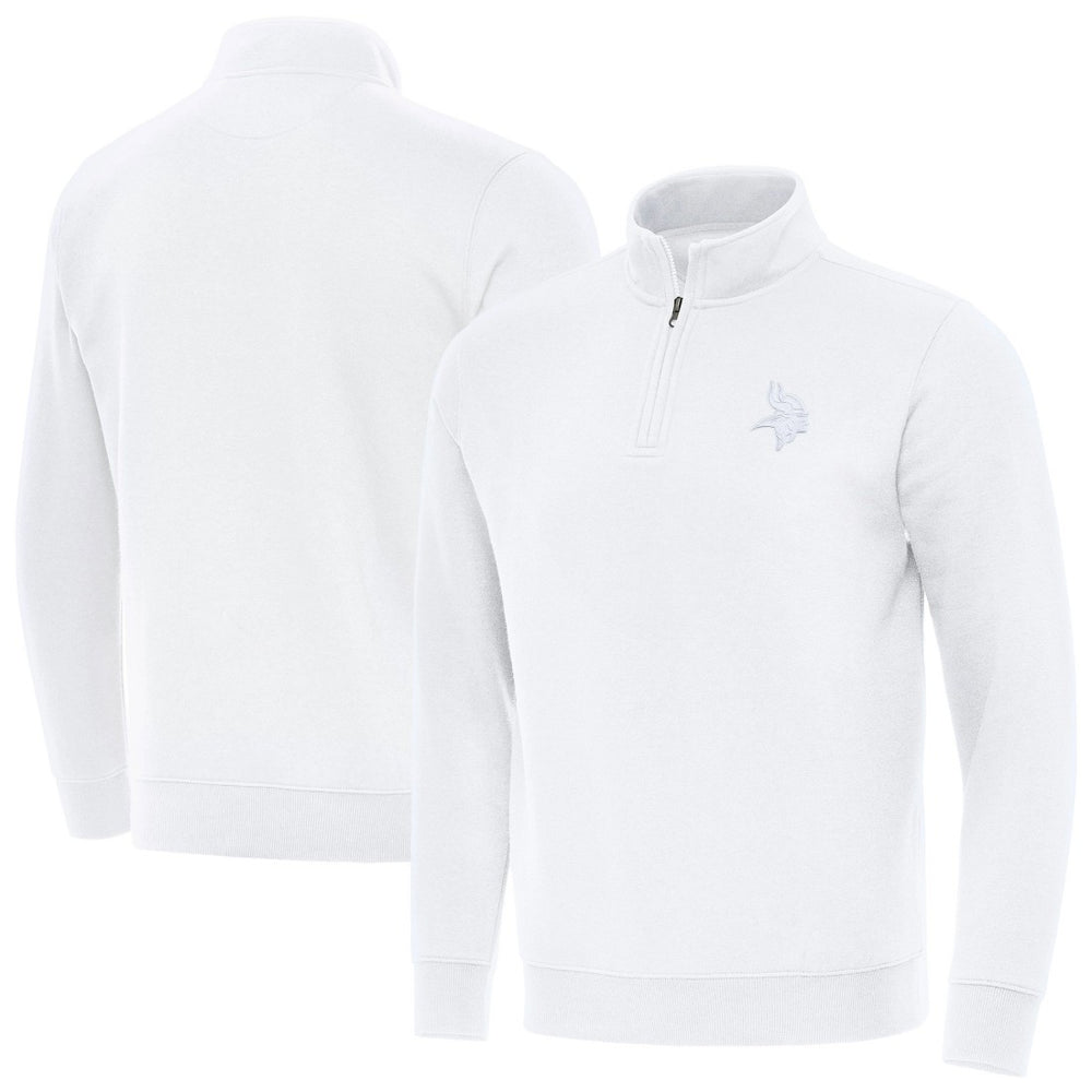 Minnesota Vikings Antigua Victory Quarter-Zip Top White