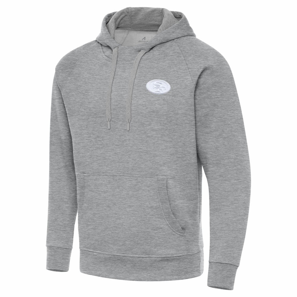 San Francisco 49ers Antigua Victory Pullover Hoodie Heather Gray