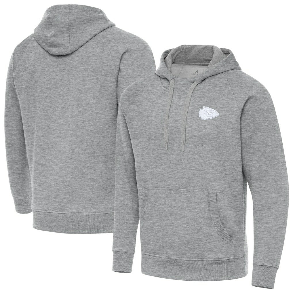 Kansas City Chiefs Antigua Victory Pullover Hoodie Heather Gray