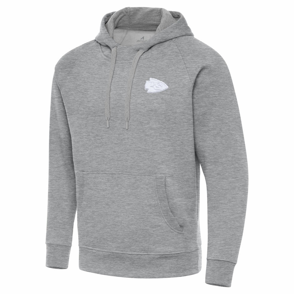 Kansas City Chiefs Antigua Victory Pullover Hoodie Heather Gray