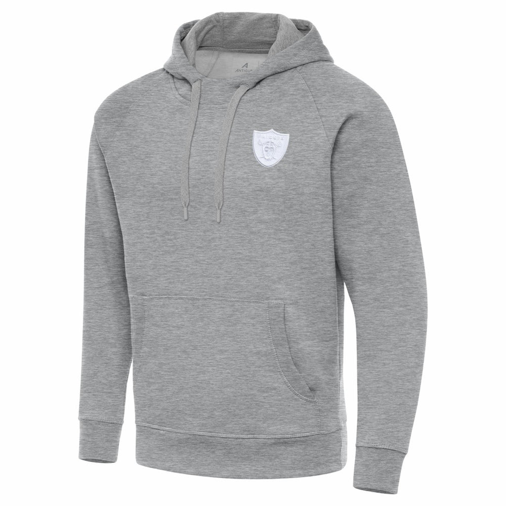 Las Vegas Raiders Antigua Victory Pullover Hoodie Heather Gray