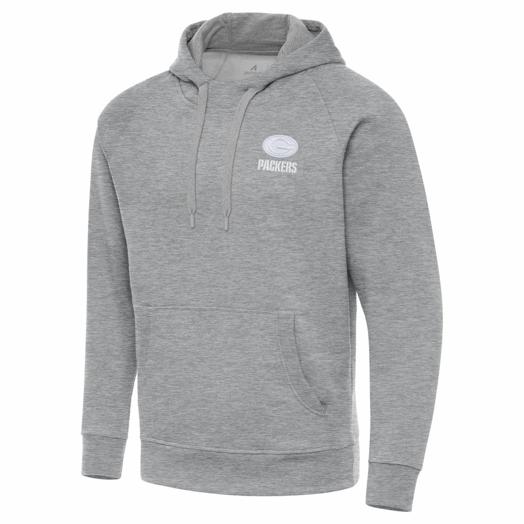 Green Bay Packers Antigua Victory Pullover Hoodie Heather Gray