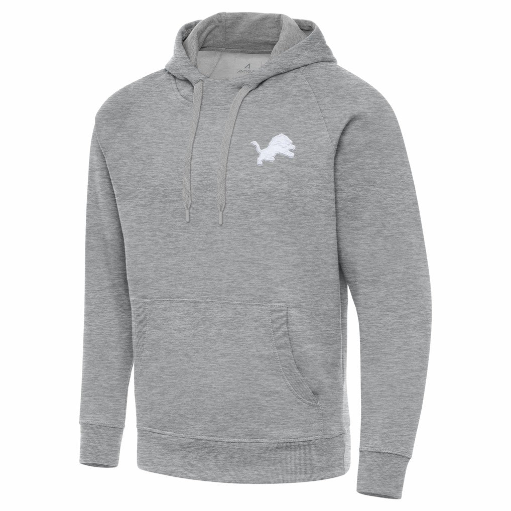 Detroit Lions Antigua Victory Pullover Hoodie Heather Gray