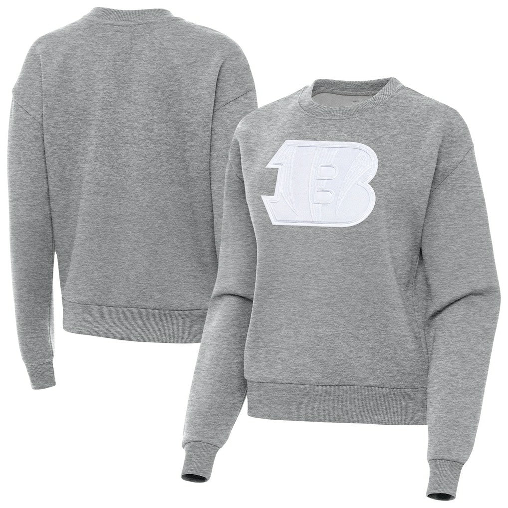 Cincinnati Bengals Antigua Women's Victory Pullover Sweatshirt Heather Gray