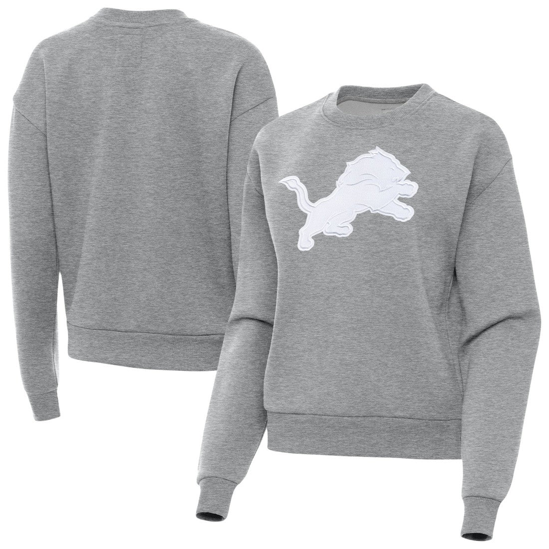 Detroit Lions Antigua Women's Victory Pullover Sweatshirt Heather Gray