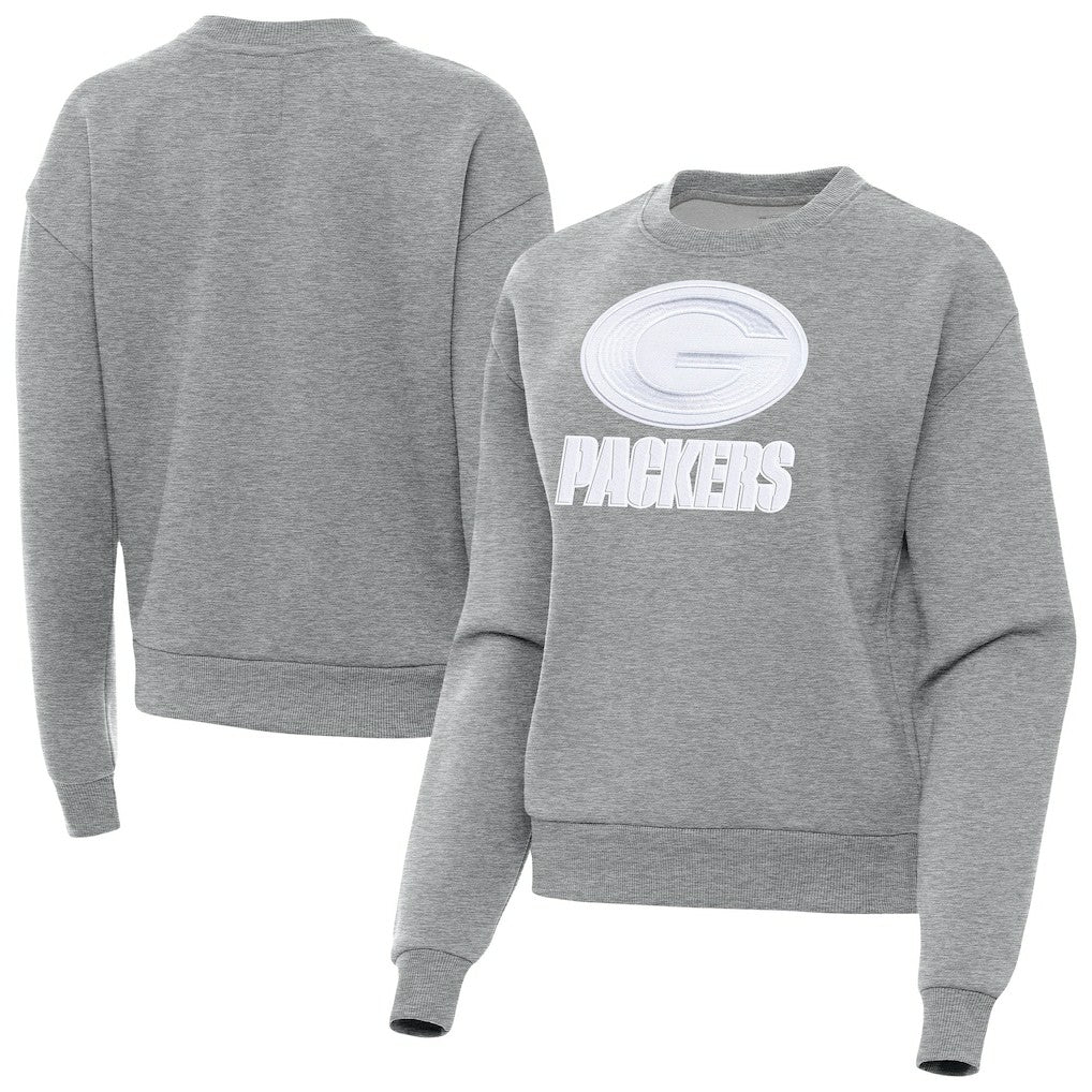 Green Bay Packers Antigua Women's Victory Pullover Sweatshirt Heather Gray