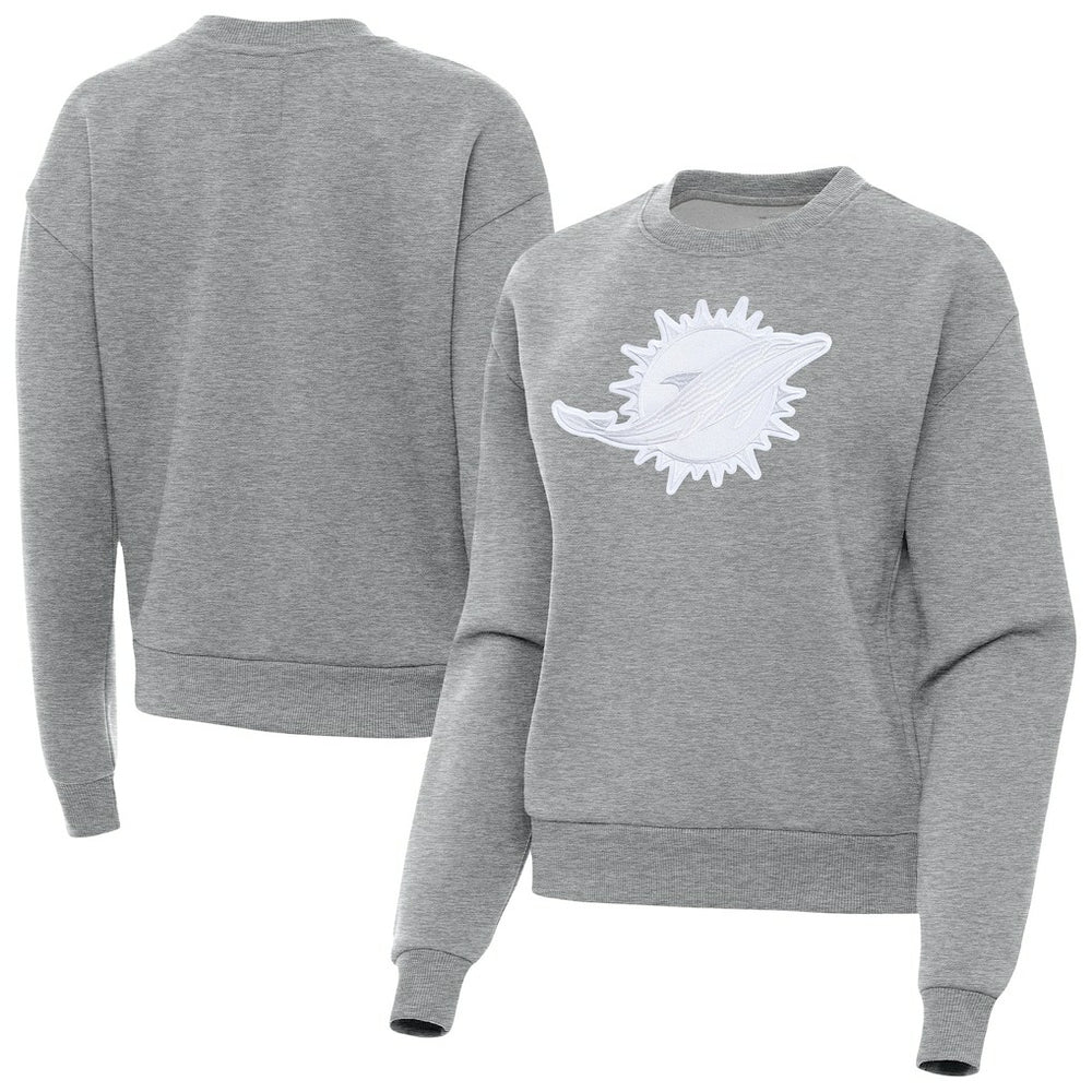 Miami Dolphins Antigua Women's Victory Pullover Sweatshirt Heather Gray