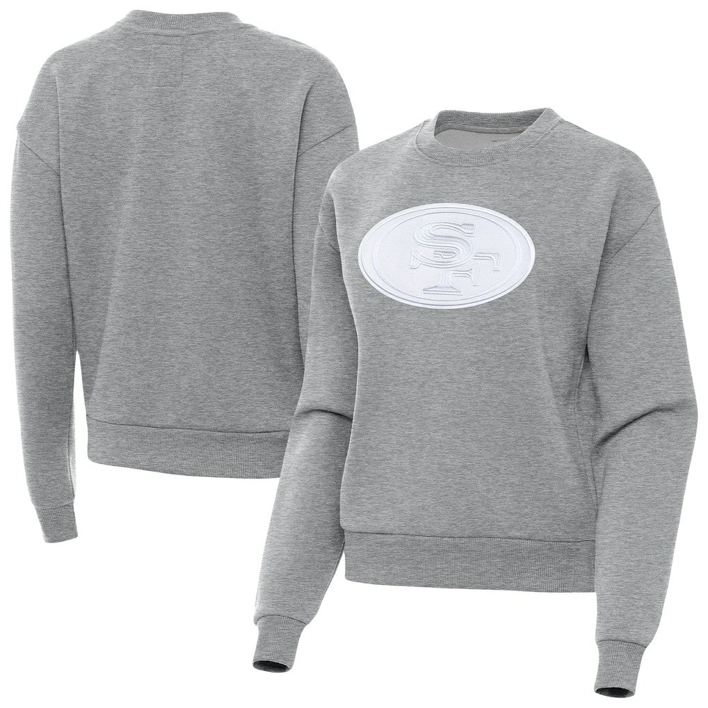 San Francisco 49ers Antigua Women's Victory Pullover Sweatshirt Heather Gray