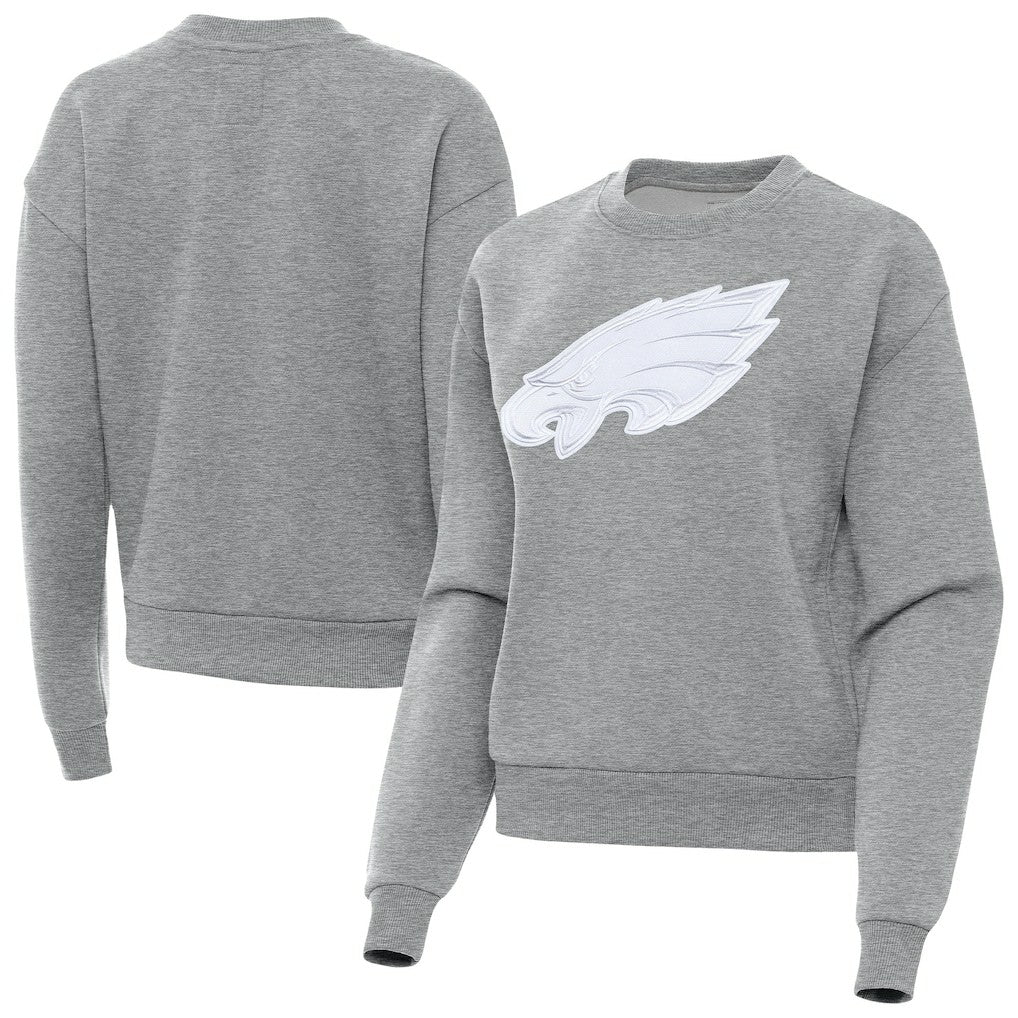 Philadelphia Eagles Antigua Women's Victory Pullover Sweatshirt Heather Gray
