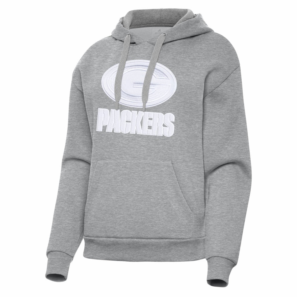 Green Bay Packers Antigua Women's Victory Pullover Hoodie Heather Gray