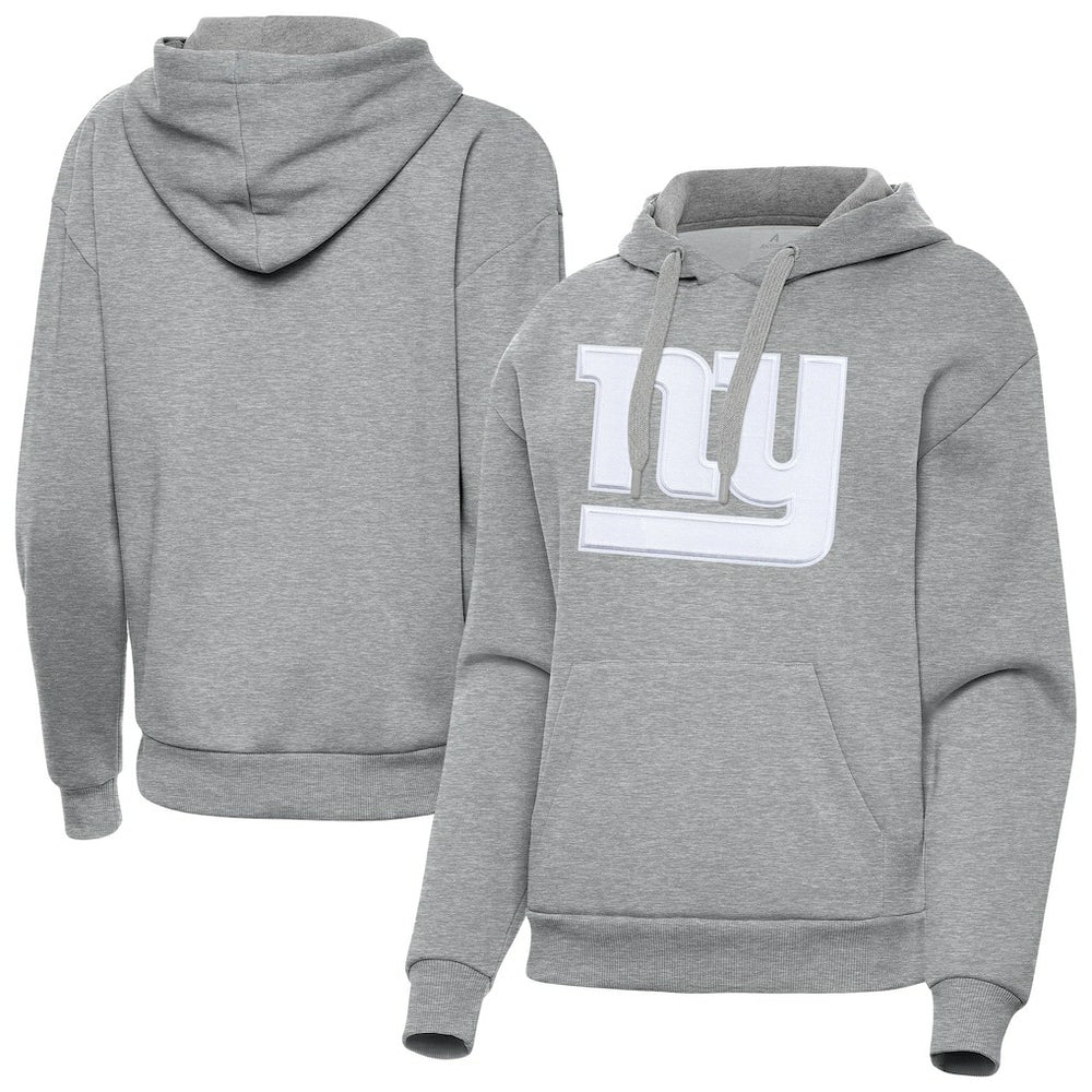 New York Giants Antigua Women's Victory Pullover Hoodie Heather Gray