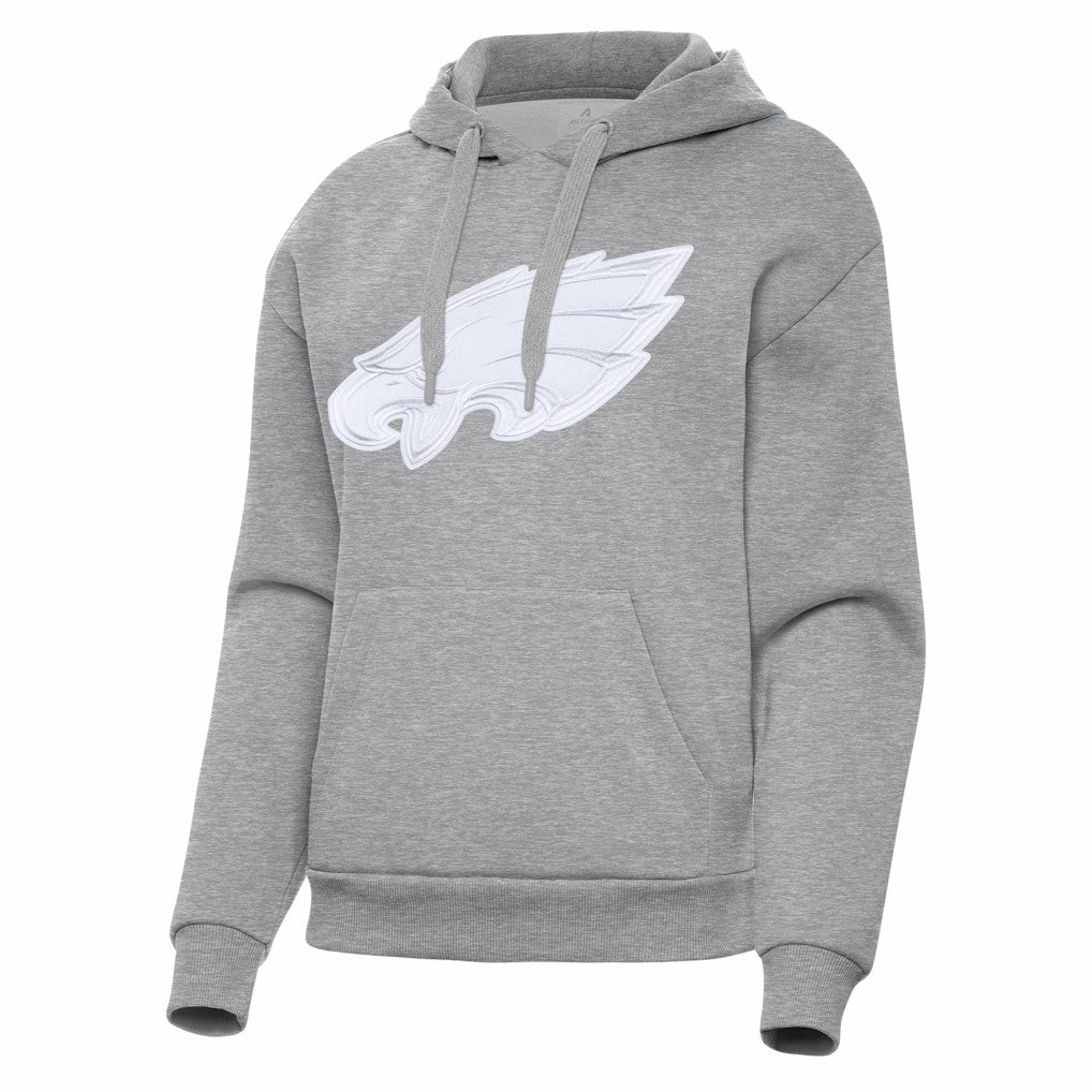 Philadelphia Eagles Antigua Women's Victory Pullover Hoodie Heather Gray