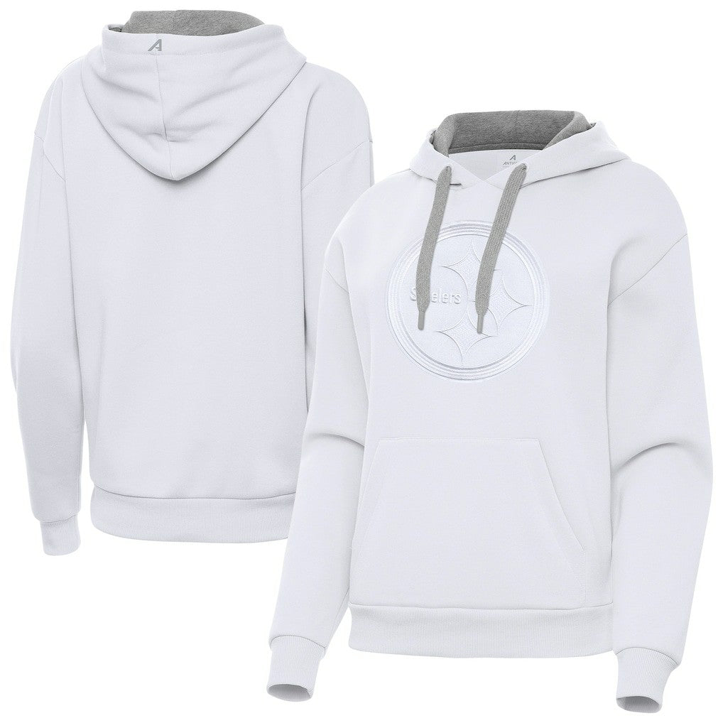 Pittsburgh Steelers Antigua Women's Victory Pullover Hoodie White