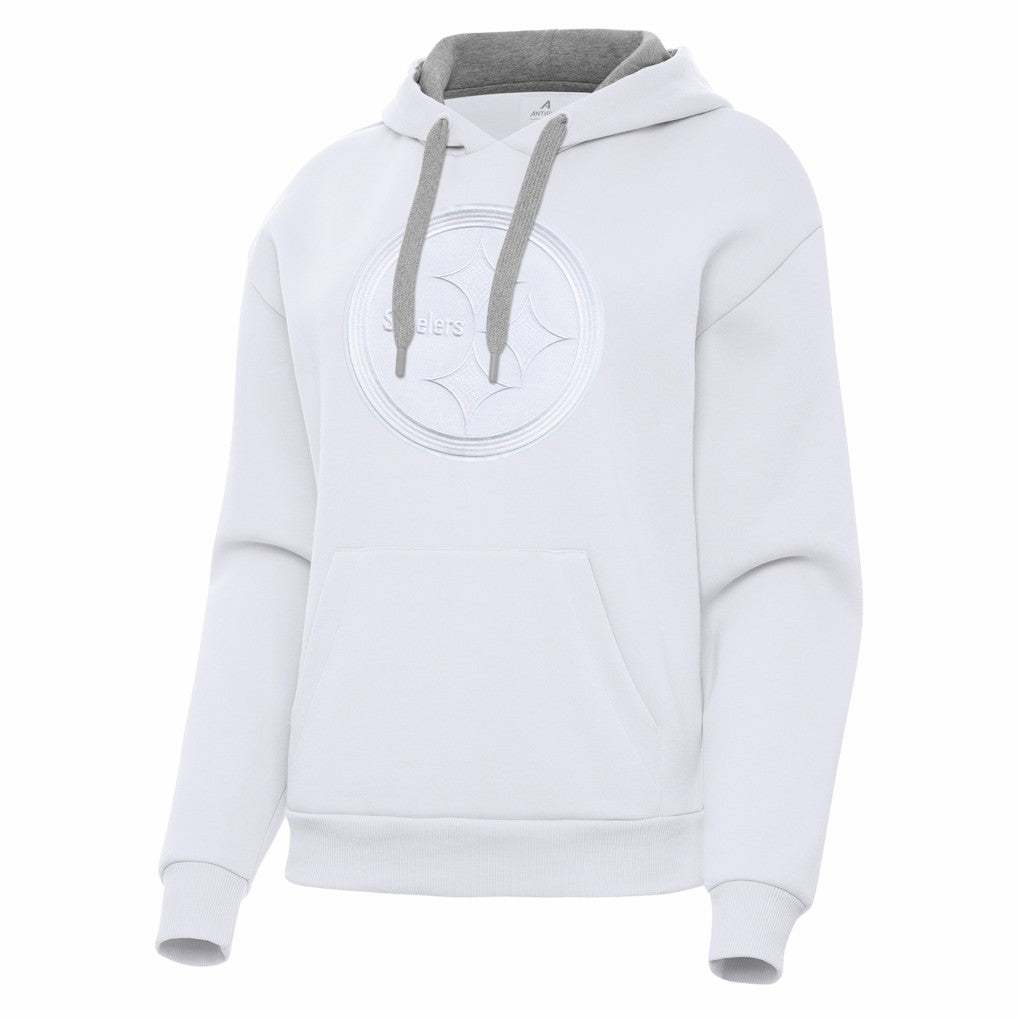 Pittsburgh Steelers Antigua Women's Victory Pullover Hoodie White