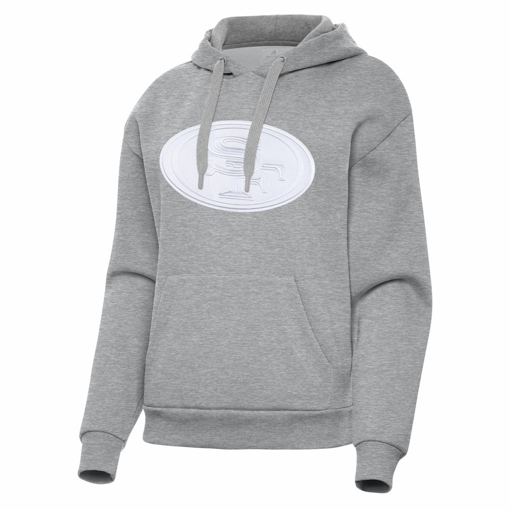 San Francisco 49ers Antigua Women's Victory Pullover Hoodie Heather Gray
