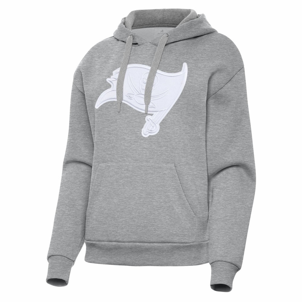 Tampa Bay Buccaneers Antigua Women's Victory Pullover Hoodie Heather Gray