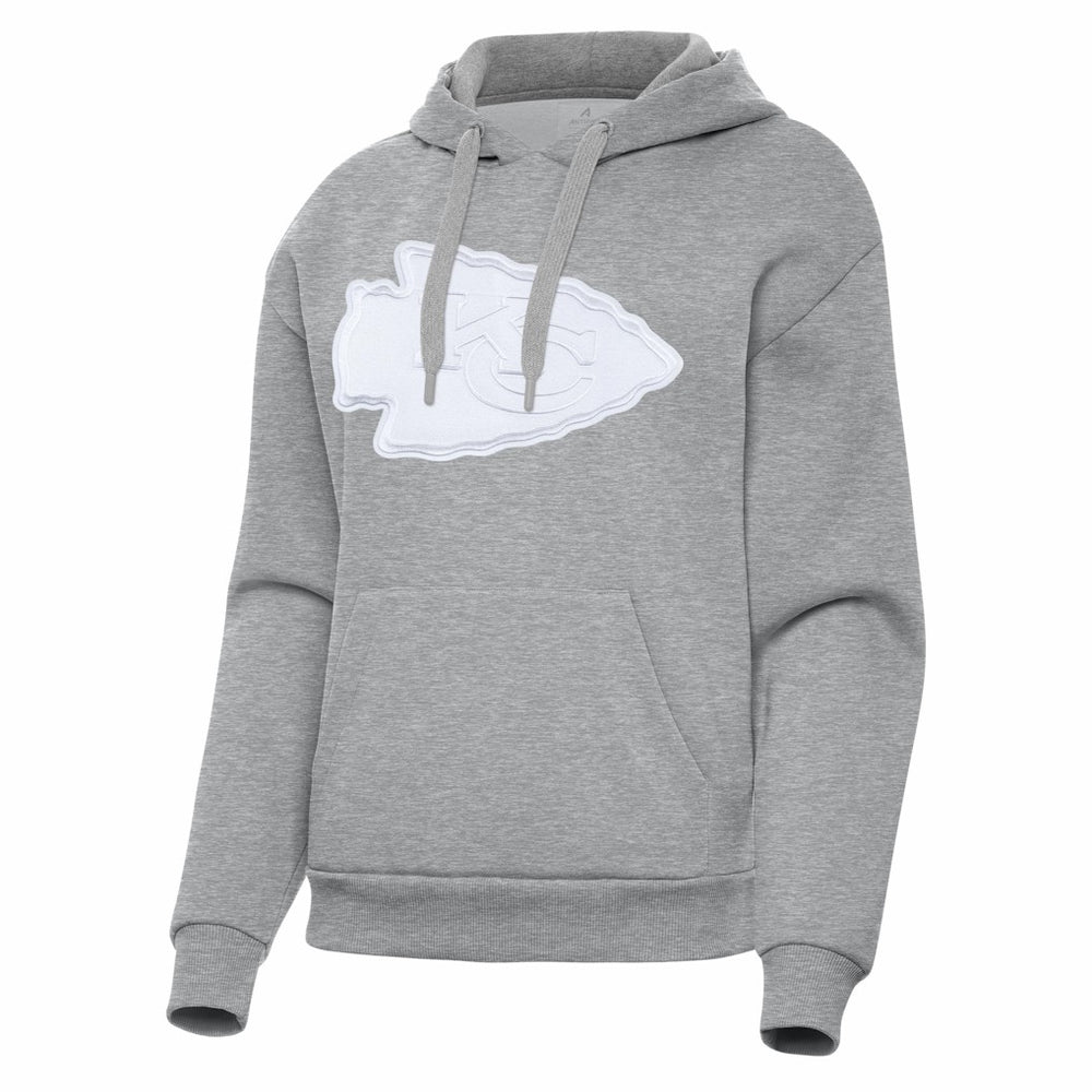Kansas City Chiefs Antigua Women's Victory Pullover Hoodie Heather Gray