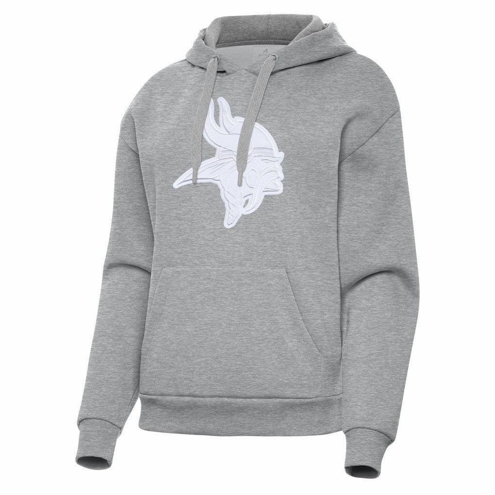 Minnesota Vikings Antigua Women's Victory Pullover Hoodie Heather Gray