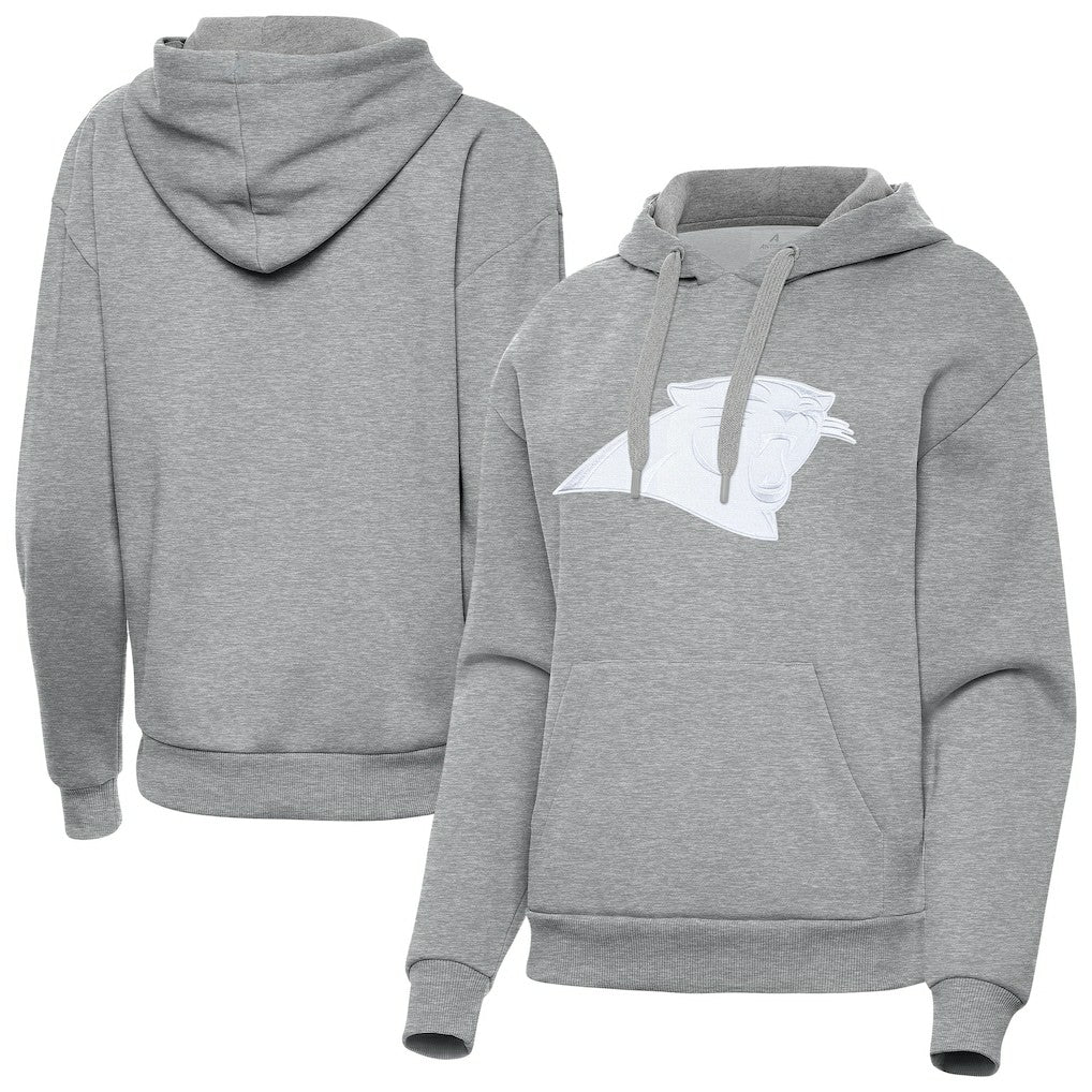 Carolina Panthers Antigua Women's Victory Pullover Hoodie Heather Gray