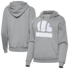 Cleveland Browns Antigua Women's Victory Pullover Hoodie Heather Gray