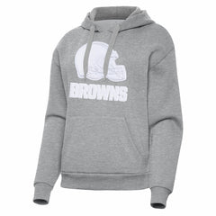 Cleveland Browns Antigua Women's Victory Pullover Hoodie Heather Gray