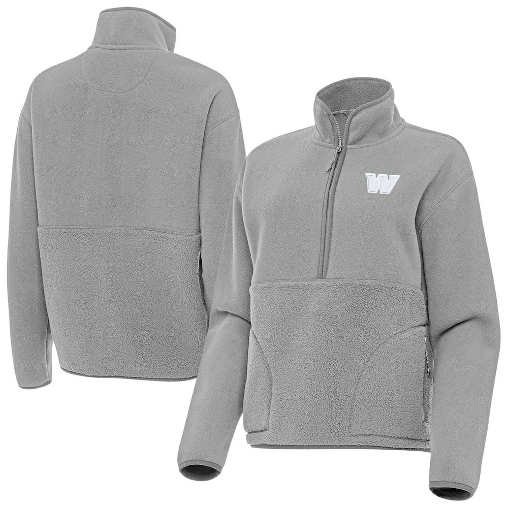 Washington Commanders Antigua Women's Figure Half-Zip Sweatshirt Gray
