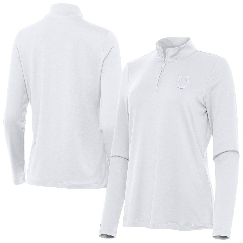 Indianapolis Colts Antigua Women's Reprocess Quarter-Zip Top White