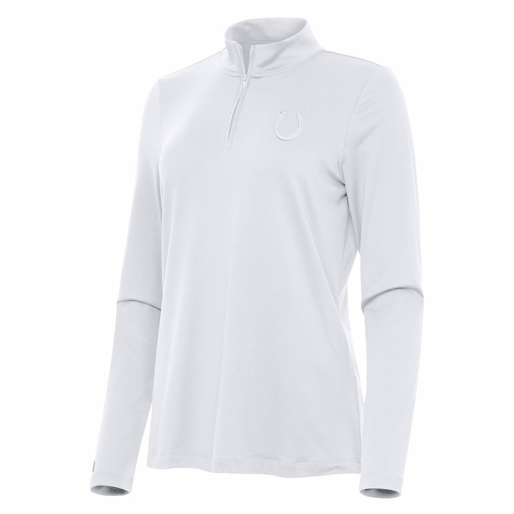 Indianapolis Colts Antigua Women's Reprocess Quarter-Zip Top White