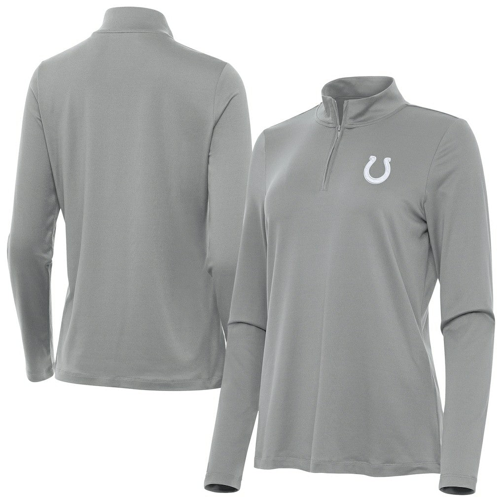 Indianapolis Colts Antigua Women's Reprocess Quarter-Zip Top Gray
