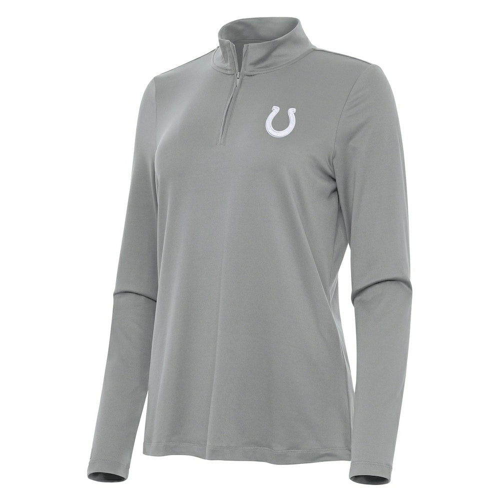Indianapolis Colts Antigua Women's Reprocess Quarter-Zip Top Gray