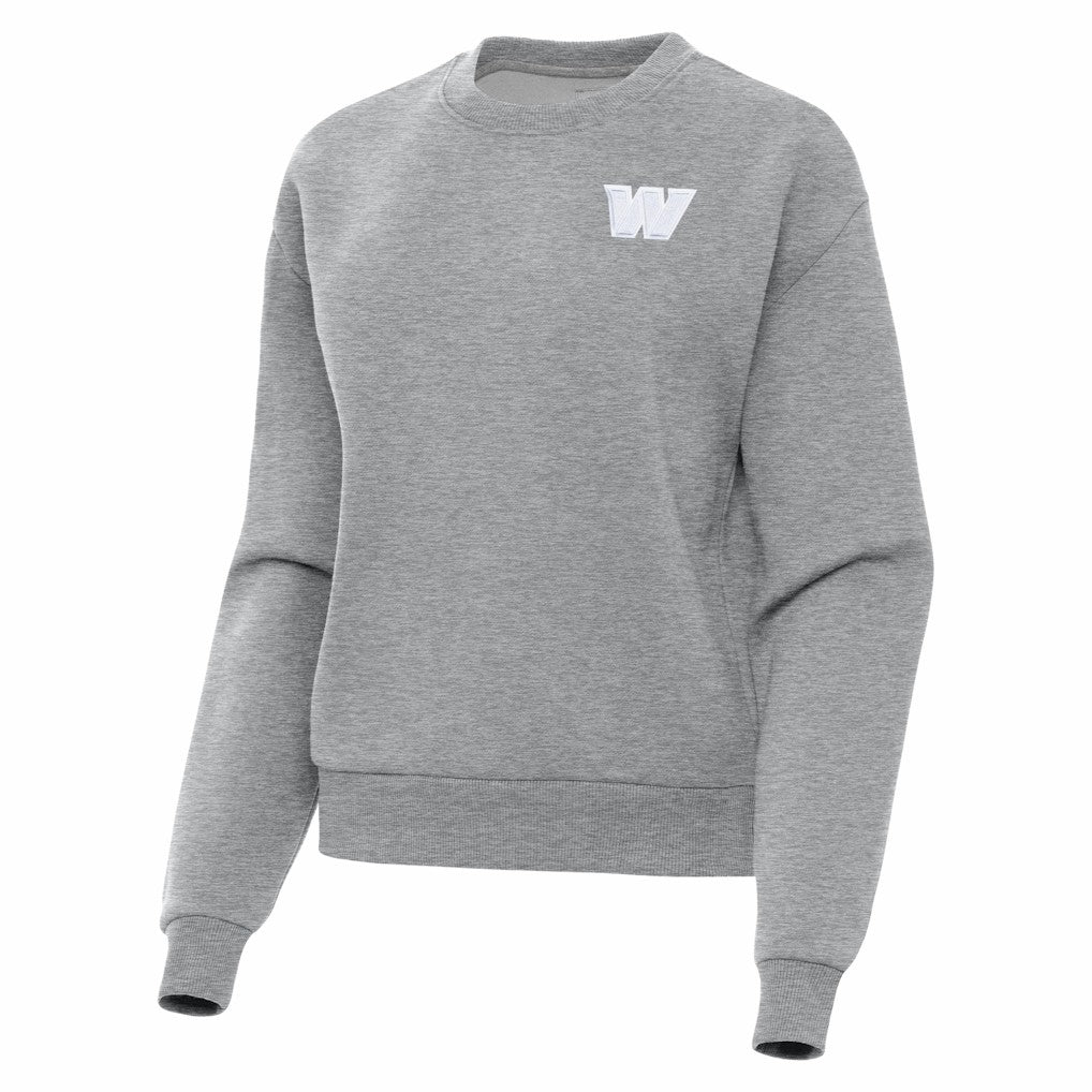 Washington Commanders Antigua Women's Victory Crew Pullover Sweatshirt Heather Gray