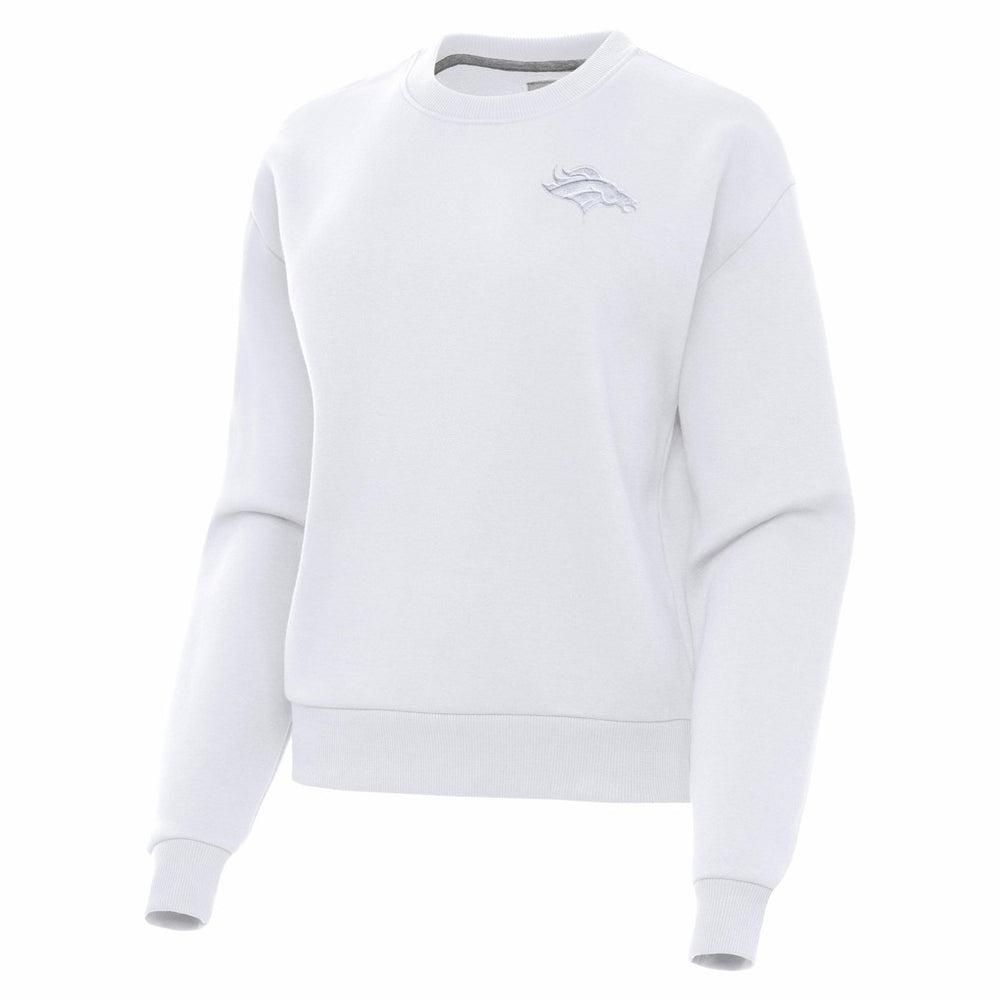 Denver Broncos Antigua Women's Victory Crew Pullover Sweatshirt White