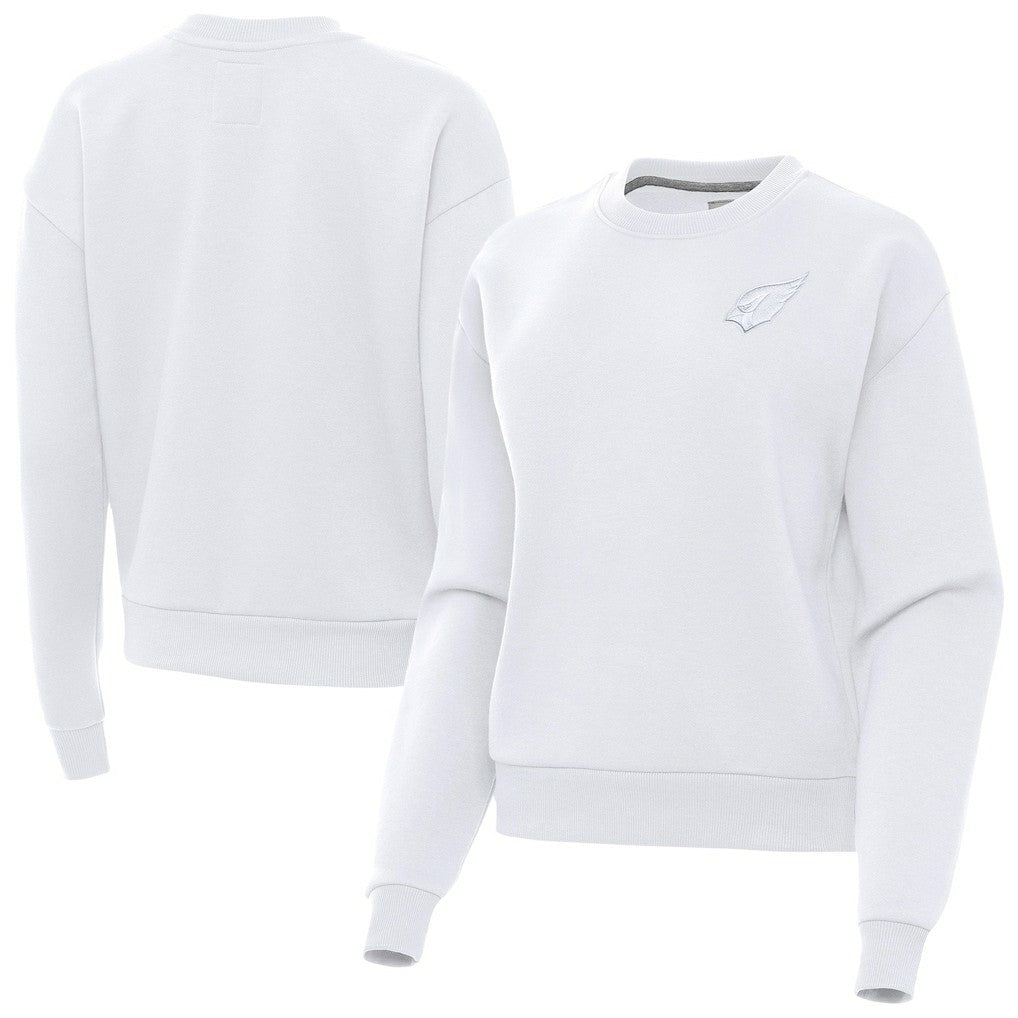 Arizona Cardinals Antigua Women's Victory Crew Pullover Sweatshirt White