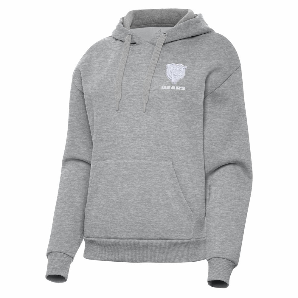 Chicago Bears Antigua Women's Victory Pullover Hoodie Heather Gray