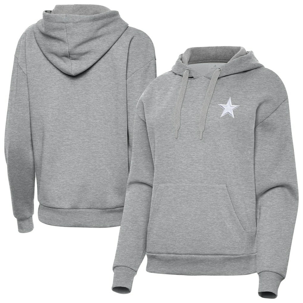 Dallas Cowboys Antigua Women's Victory Pullover Hoodie Heather Gray