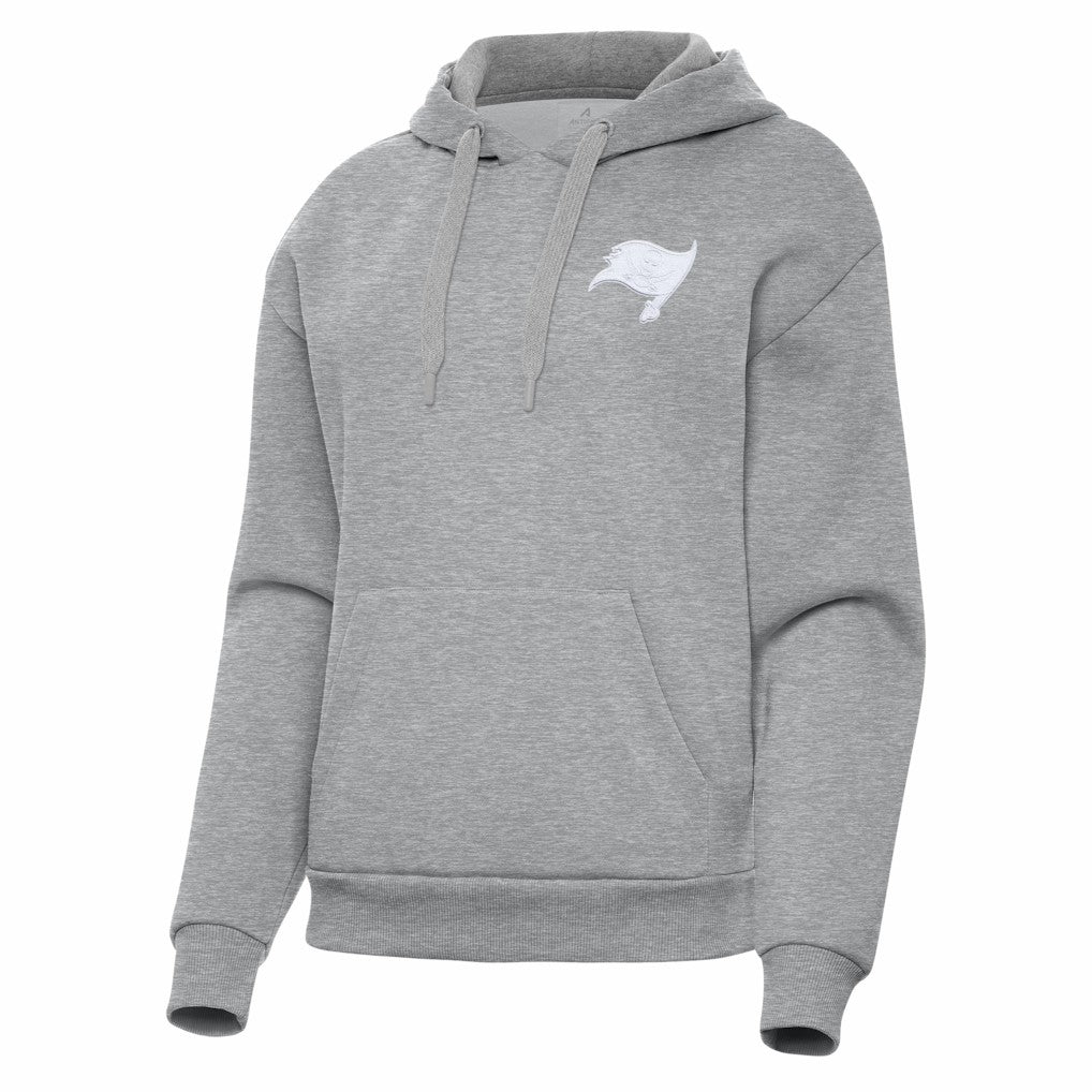 Tampa Bay Buccaneers Antigua Women's Victory Pullover Hoodie Heather Gray
