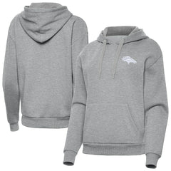 Denver Broncos Antigua Women's Victory Pullover Hoodie Heather Gray