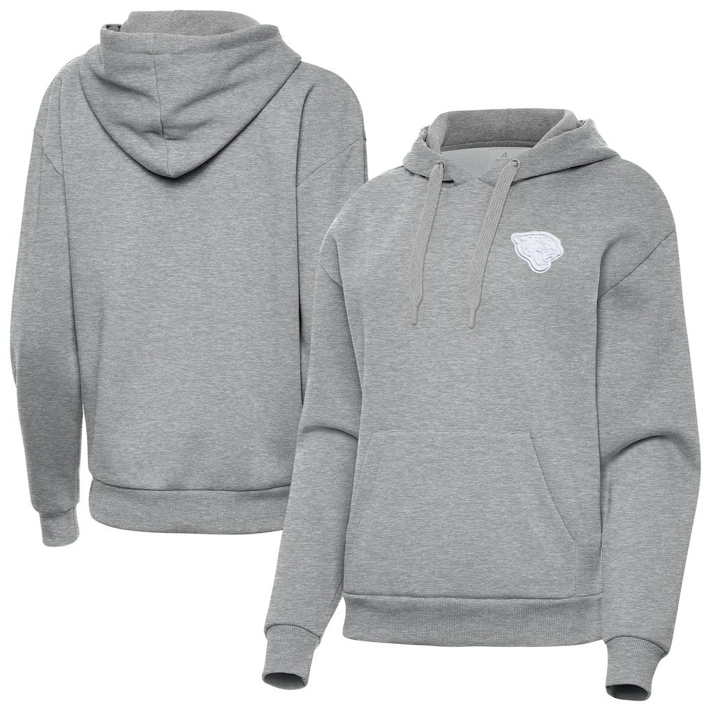 Jacksonville Jaguars Antigua Women's Victory Pullover Hoodie Heather Gray