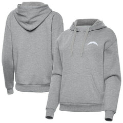 Los Angeles Chargers Antigua Women's Victory Pullover Hoodie Heather Gray