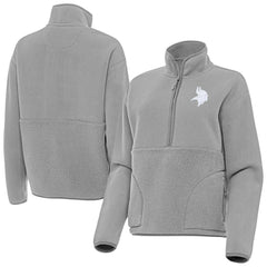 Minnesota Vikings Antigua Women's Figure Half-Zip Sweatshirt Gray