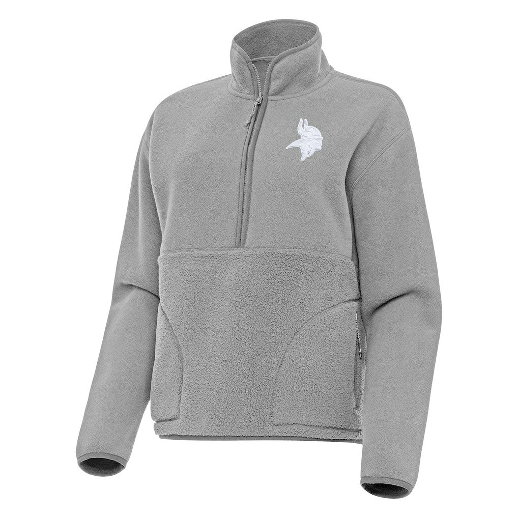 Minnesota Vikings Antigua Women's Figure Half-Zip Sweatshirt Gray