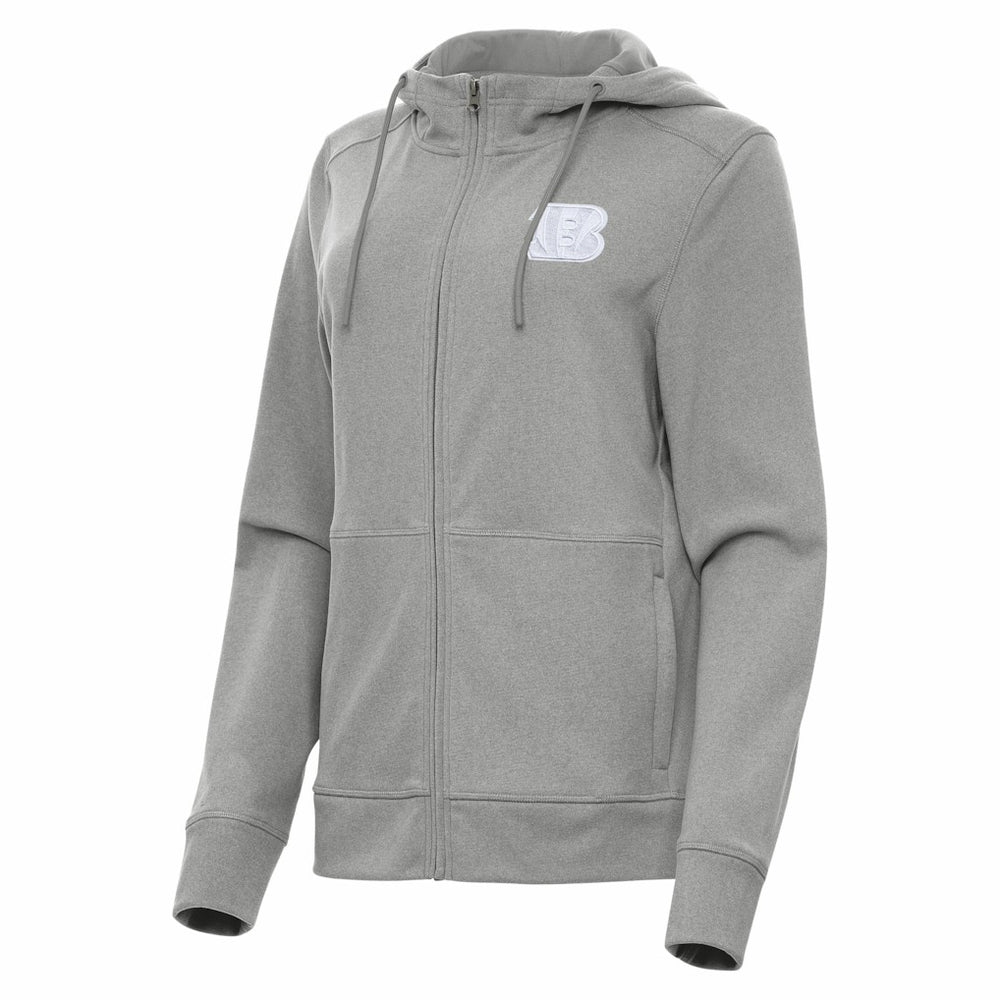 Cincinnati Bengals Antigua Women's Seeker Full-Zip Hoodie Jacket Heather Gray