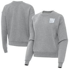 New York Giants Antigua Women's Victory Crew Pullover Sweatshirt Heather Gray