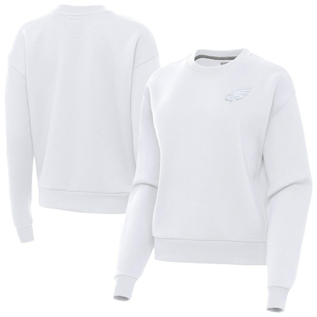 Philadelphia Eagles Antigua Women's Victory Crew Pullover Sweatshirt White