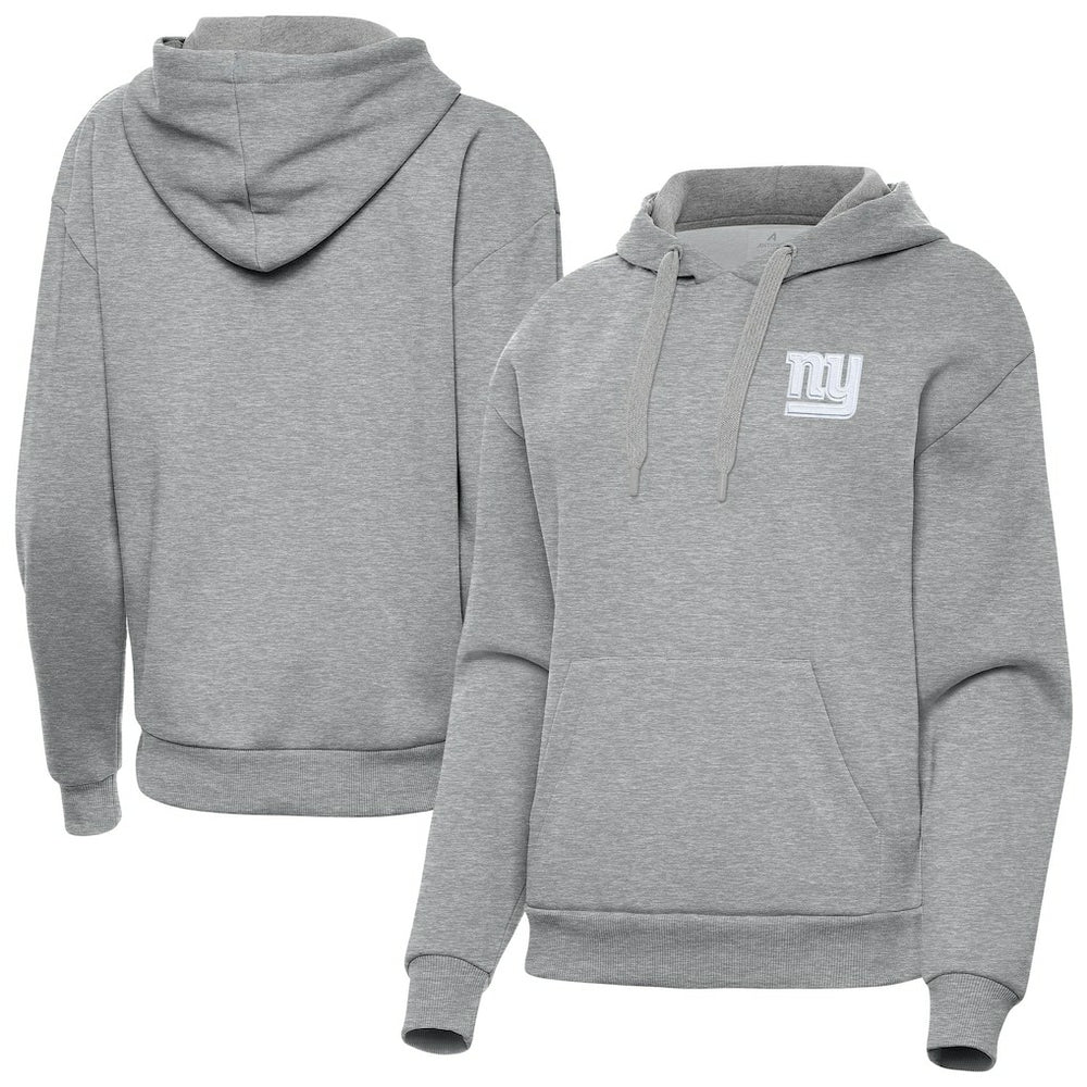 New York Giants Antigua Women's Victory Pullover Hoodie Heather Gray