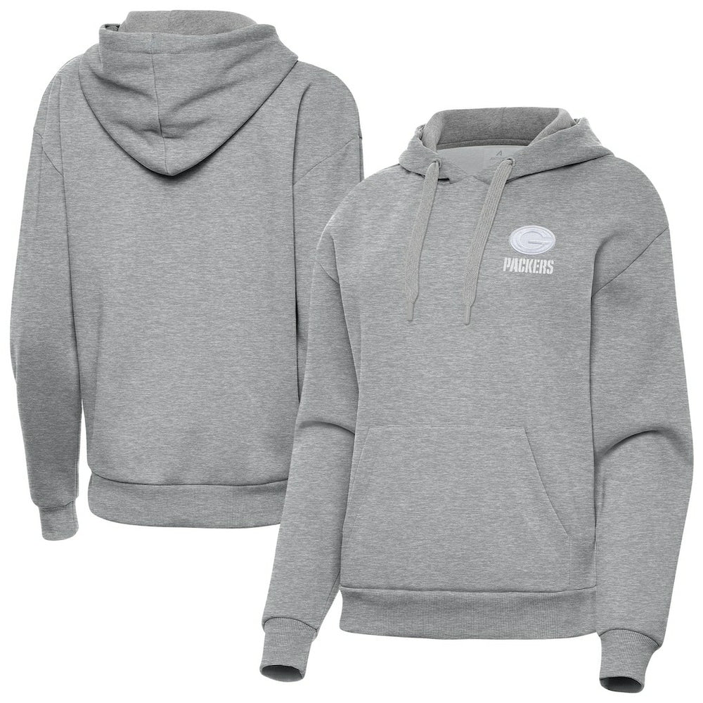 Green Bay Packers Antigua Women's Victory Pullover Hoodie Heather Gray