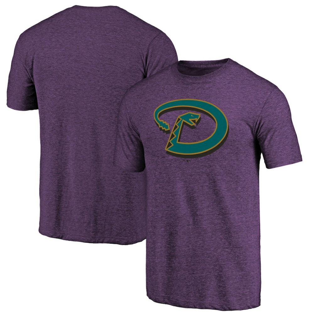 Arizona Diamondbacks Purple Cooperstown Official Logo Tri-Blend T-Shirt T-shirts