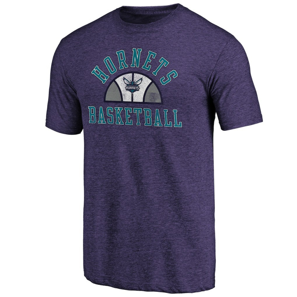 Charlotte Hornets Purple Half Classic Tri-Blend T-Shirt
